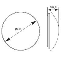 LED Anbauleuchte CL-R1-410 mit HF-Sensor BW-32W-dw, IP44