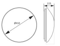 NOT-Licht LED Anbauleuchte CL-R-410-HF BW-22W-ww (GAZ, 3h) IP44